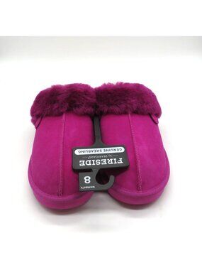Fireside By Dearfoams Womens Genuine Shearling Slippers Size 8 NWT
